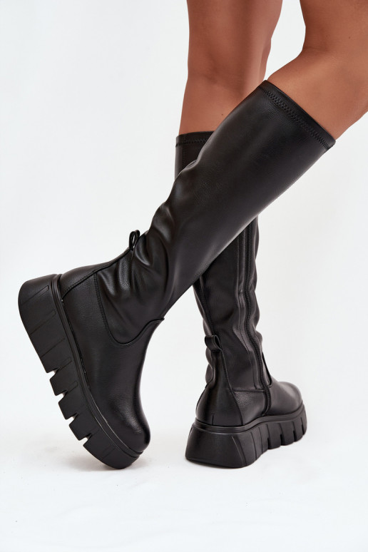 botas de mujer con una plataforma Al castillo Vinceza 58553 de color negro botas de mujer con una plataforma Al castillo Vinceza 58553 de color negro