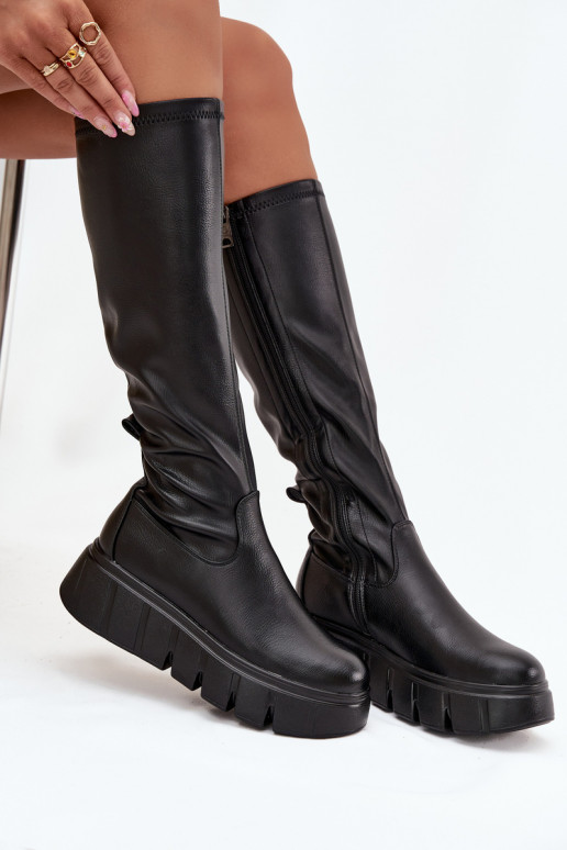 botas de mujer con una plataforma Al castillo Vinceza 58553 de color negro botas de mujer con una plataforma Al castillo Vinceza 58553 de color negro