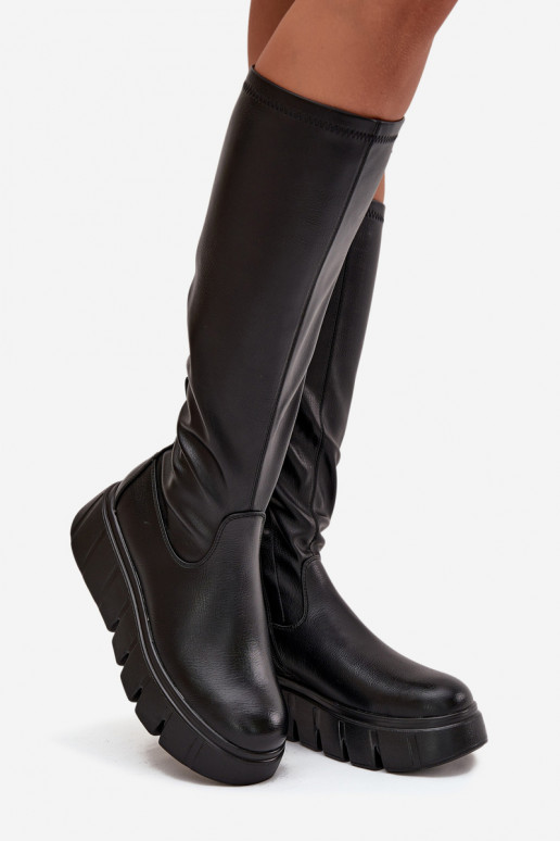 botas de mujer con una plataforma Al castillo Vinceza 58553 de color negro botas de mujer con una plataforma Al castillo Vinceza 58553 de color negro