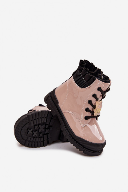 con efecto barniz Botas Infantil calentamientoPrzypinką osos de peluche beige Fionessa con efecto barniz Botas Infantil calentamientoPrzypinką osos de peluche beige Fionessa