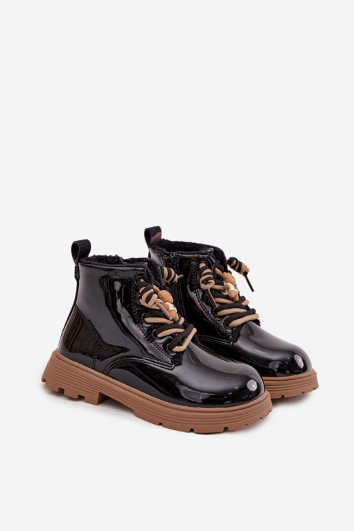 calentamiento Botas Infantil con efecto barnizPrzypinką osos de peluche de color negro Jovellea calentamiento Botas Infantil con efecto barnizPrzypinką osos de peluche de color negro Jovellea