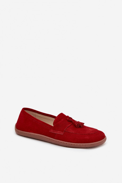 Piel Mocasines de ante Typu Barefoot Zazoo 322 color rojo