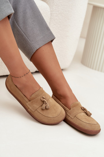 Piel Mocasines de ante Typu Barefoot Zazoo 322 beige