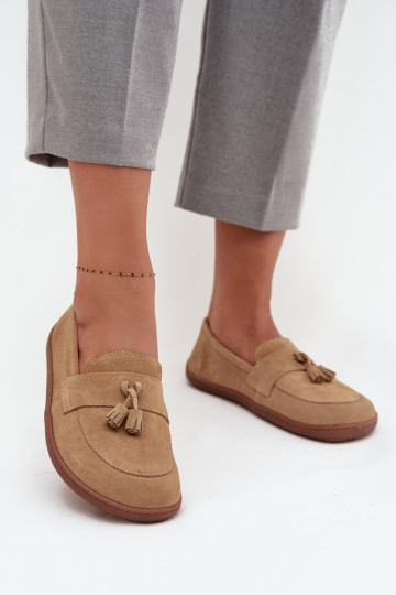 Piel Mocasines de ante Typu Barefoot Zazoo 322 beige 2