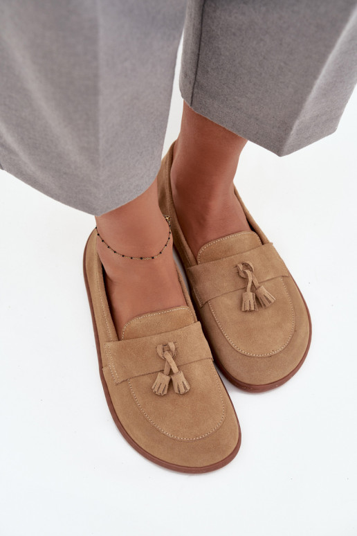 Piel Mocasines de ante Typu Barefoot Zazoo 322 beige