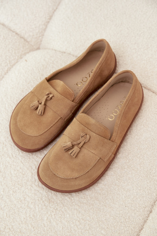 Piel Mocasines de ante Typu Barefoot Zazoo 322 beige