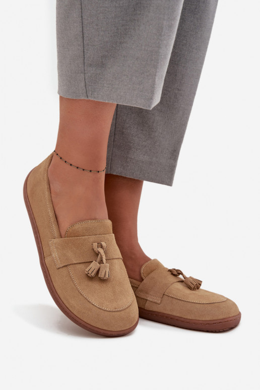 Piel Mocasines de ante Typu Barefoot Zazoo 322 beige