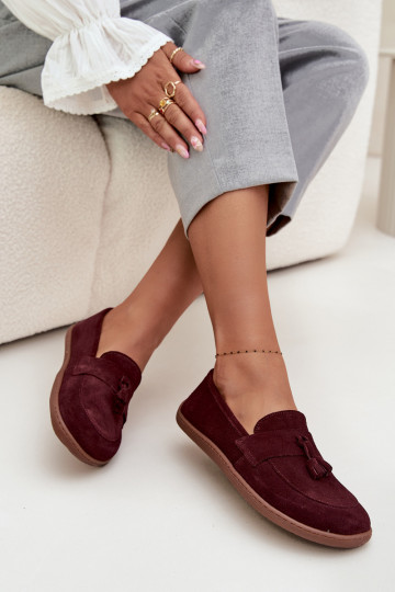 Piel Mocasines de ante Typu Barefoot Zazoo 322 borgoña
