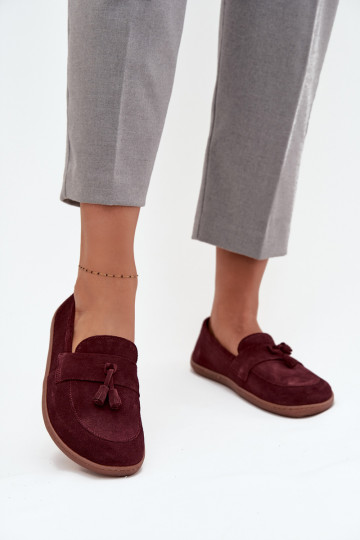 Piel Mocasines de ante Typu Barefoot Zazoo 322 borgoña 2