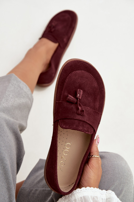 Piel Mocasines de ante Typu Barefoot Zazoo 322 borgoña