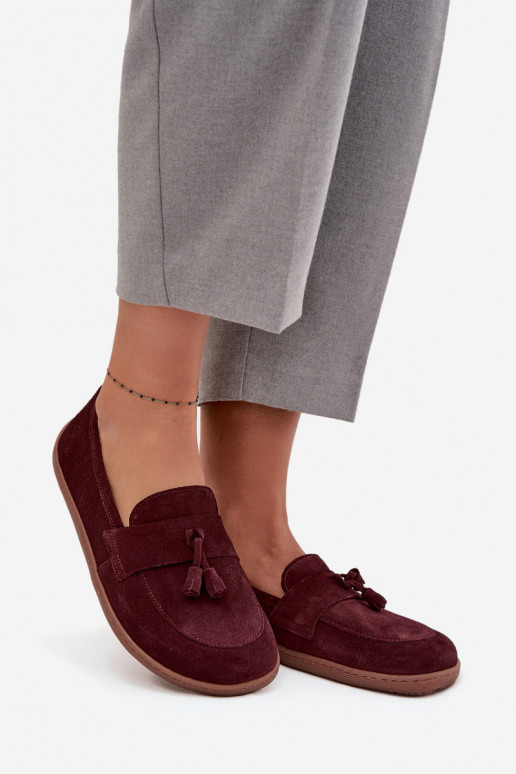 Piel Mocasines de ante Typu Barefoot Zazoo 322 borgoña