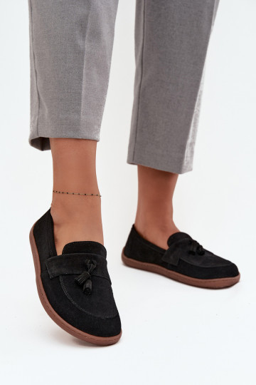 Piel Mocasines de ante Typu Barefoot Zazoo 322 de color negro 2