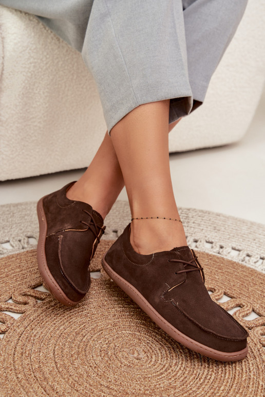 zapatos Femenino Typu BarefootActivadoturalnego de gamuzau Zazoo 327 CzekoladoAe