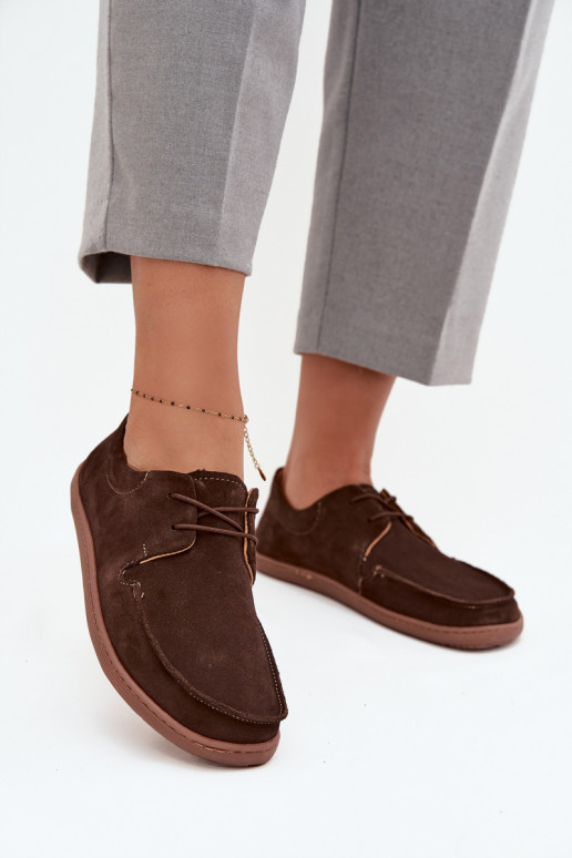 zapatos Femenino Typu BarefootActivadoturalnego de gamuzau Zazoo 327 CzekoladoAe