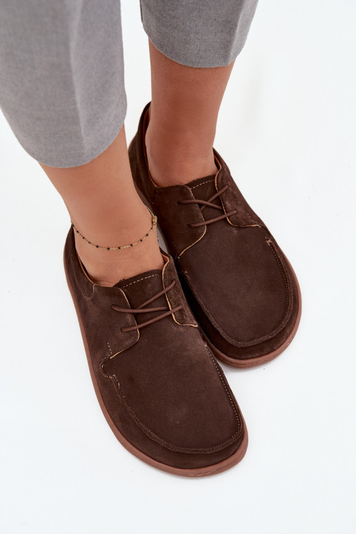 zapatos Femenino Typu BarefootActivadoturalnego de gamuzau Zazoo 327 CzekoladoAe