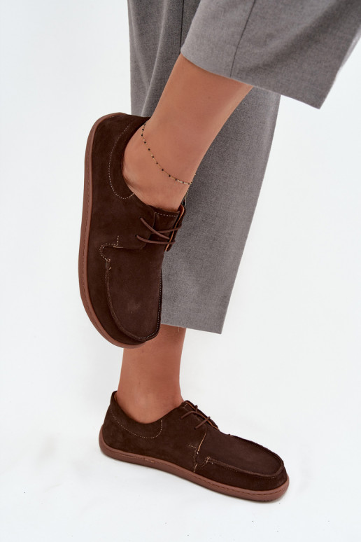 zapatos Femenino Typu BarefootActivadoturalnego de gamuzau Zazoo 327 CzekoladoAe