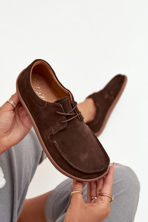 zapatos Femenino Typu BarefootActivadoturalnego de gamuzau Zazoo 327 CzekoladoAe