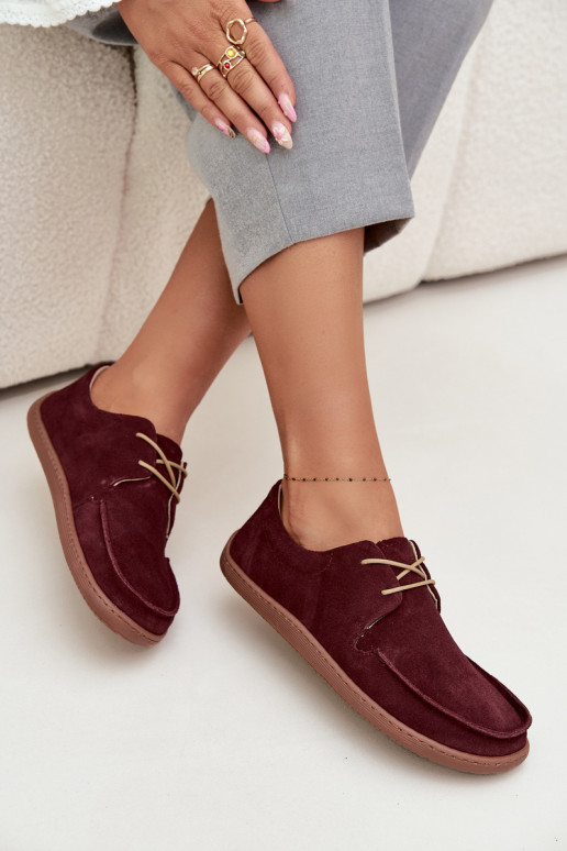 zapatos Femenino Typu BarefootActivadoturalnego de gamuzau Zazoo 327 borgoña