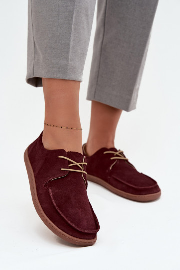 zapatos Femenino Typu BarefootActivadoturalnego de gamuzau Zazoo 327 borgoña 2