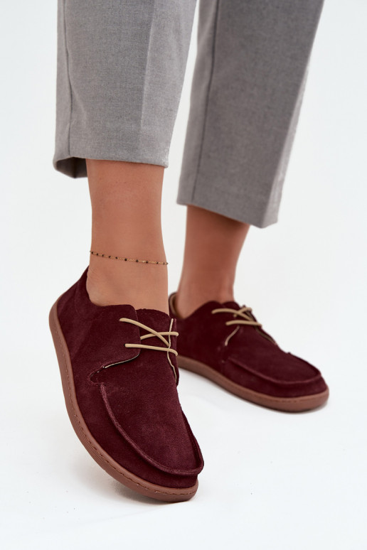 zapatos Femenino Typu BarefootActivadoturalnego de gamuzau Zazoo 327 borgoña