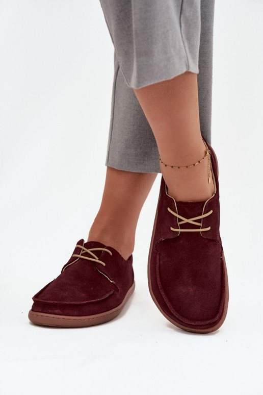 zapatos Femenino Typu BarefootActivadoturalnego de gamuzau Zazoo 327 borgoña