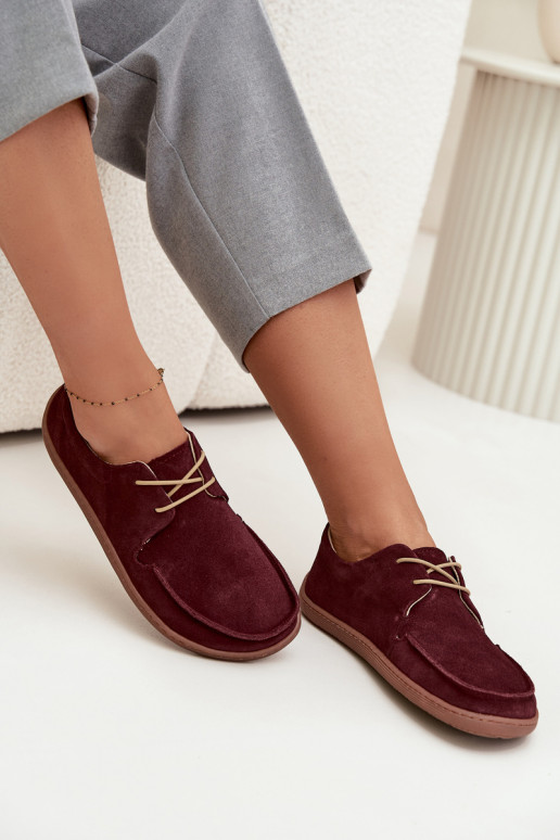 zapatos Femenino Typu BarefootActivadoturalnego de gamuzau Zazoo 327 borgoña