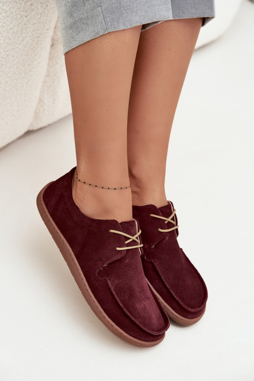 zapatos Femenino Typu BarefootActivadoturalnego de gamuzau Zazoo 327 borgoña