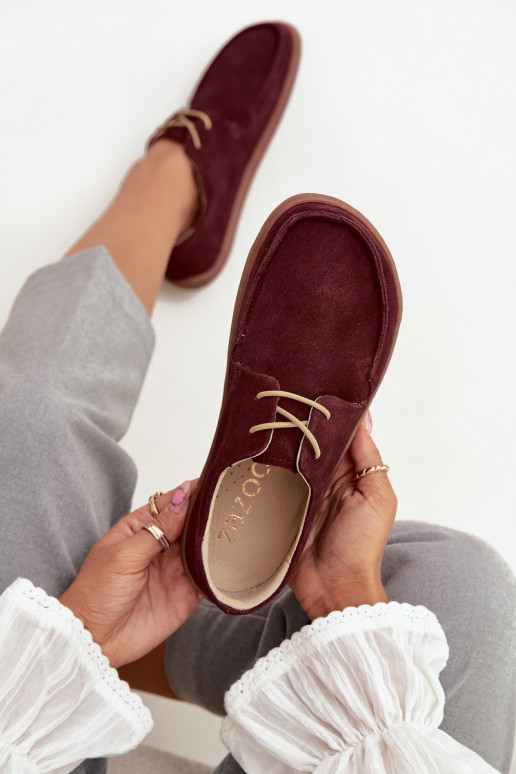 zapatos Femenino Typu BarefootActivadoturalnego de gamuzau Zazoo 327 borgoña