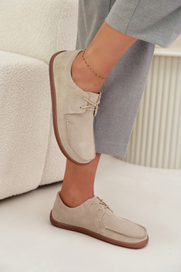 zapatos Femenino Typu BarefootActivadoturalnego de gamuzau Zazoo 327 color marfil