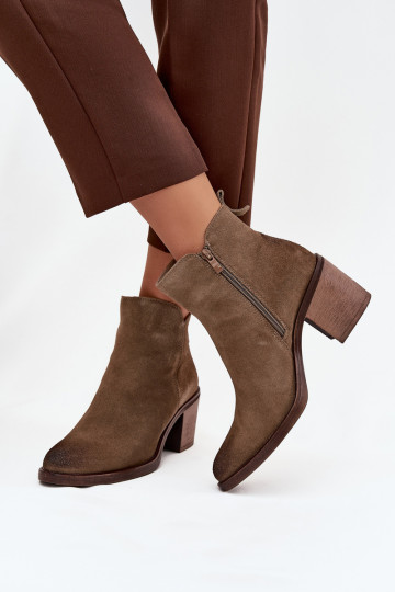 Botas de mujerActivadoturalnego de gamuza con tacones calentamiento Sergio Leone BT25321-S de color caqui 2