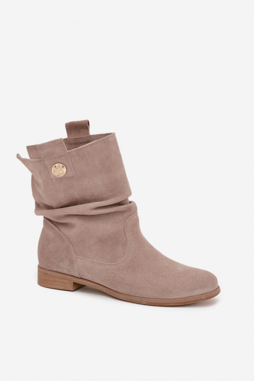 Piel Zapatos de gamuza Femenino Con volantes calentamiento Zazoo 4210 beige Piel Zapatos de gamuza Femenino Con volantes calentamiento Zazoo 4210 beige