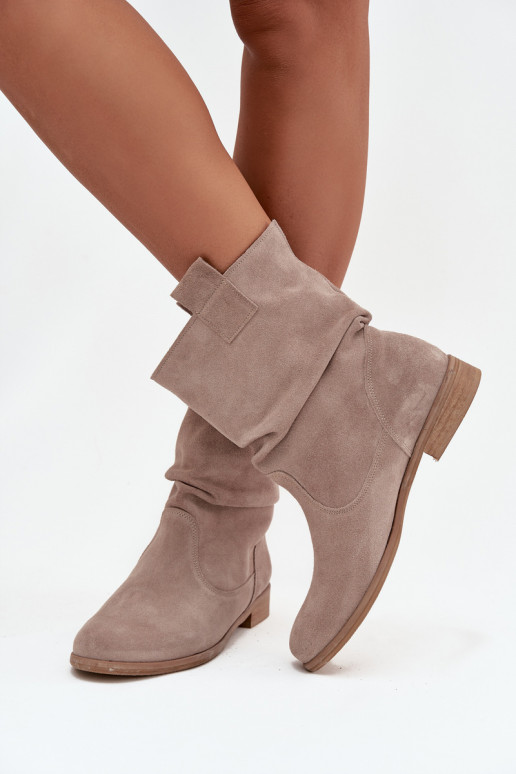 Piel Zapatos de gamuza Femenino Con volantes calentamiento Zazoo 4210 beige Piel Zapatos de gamuza Femenino Con volantes calentamiento Zazoo 4210 beige