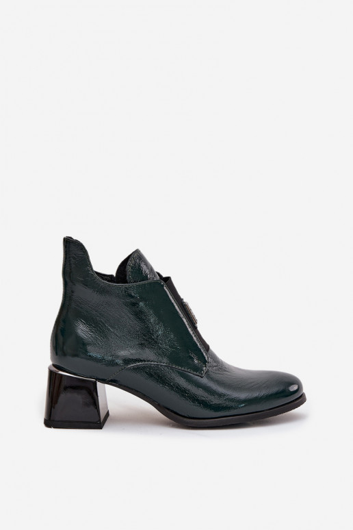 Piel con efecto barniz Botas reloj Con decoraciones Detalem calentamiento Zazoo 60560 de color caqui