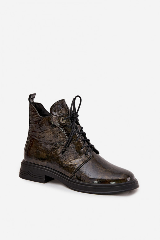 Piel con efecto barniz Botas de mujer calentamiento Al castillo D&A LZ42-042 color dorado Piel con efecto barniz Botas de mujer calentamiento Al castillo D&A LZ42-042 color dorado