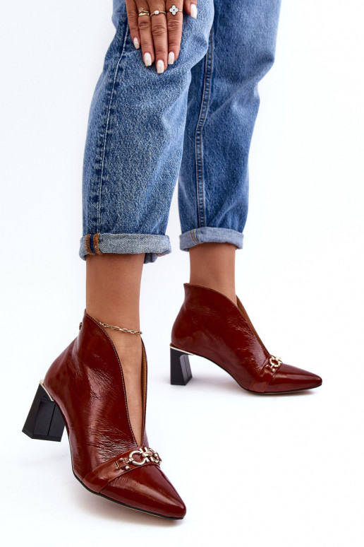 Piel Botas con tacones Tiene queciejka 05262-02 color marrón