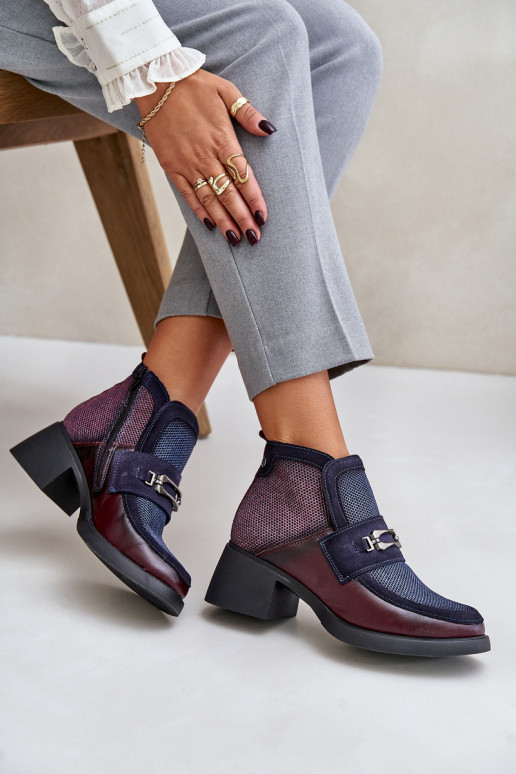Piel Botas de mujer En tacones enormes con adornos Tiene queciejka A6747-23 borgoñaAo-azul oscuro Piel Botas de mujer En tacones enormes con adornos Tiene queciejka A6747-23 borgoñaAo-azul oscuro
