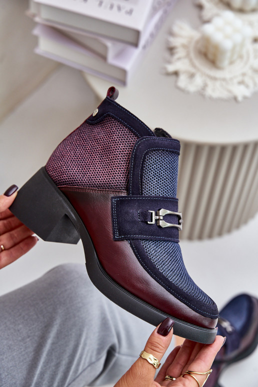 Piel Botas de mujer En tacones enormes con adornos Tiene queciejka A6747-23 borgoñaAo-azul oscuro Piel Botas de mujer En tacones enormes con adornos Tiene queciejka A6747-23 borgoñaAo-azul oscuro