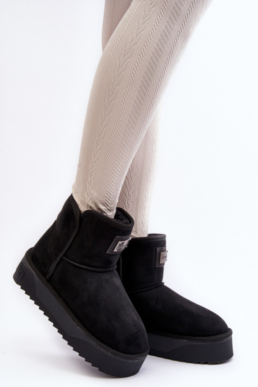 Vegano ENodoodporne Botas de nieve con una plataforma D.Franklin DFSH371004 de color negro