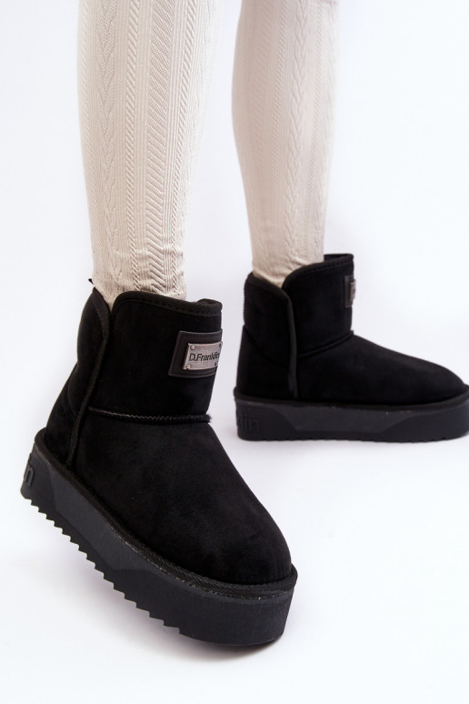 Vegano ENodoodporne Botas de nieve con una plataforma D.Franklin DFSH371004 de color negro