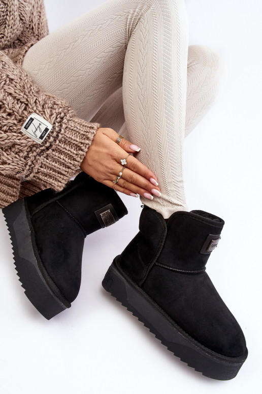 Vegano ENodoodporne Botas de nieve con una plataforma D.Franklin DFSH371004 de color negro