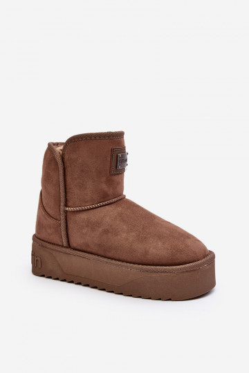Vegano Botas de nieve con una plataforma D.Franklin DFSH371004 beige