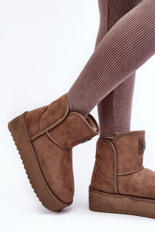 Vegano Botas de nieve con una plataforma D.Franklin DFSH371004 beige