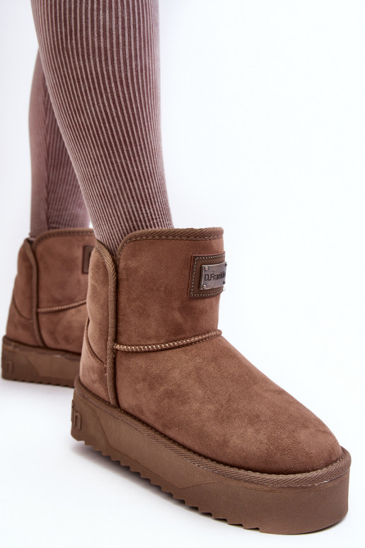 Vegano Botas de nieve con una plataforma D.Franklin DFSH371004 beige
