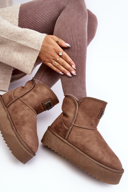 Vegano Botas de nieve con una plataforma D.Franklin DFSH371004 beige