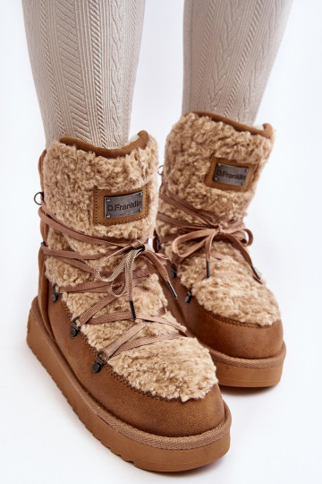 ENodoodporne Botas de nieve con una plataforma Vegano D.Franklin DFSH370004 color marrón
