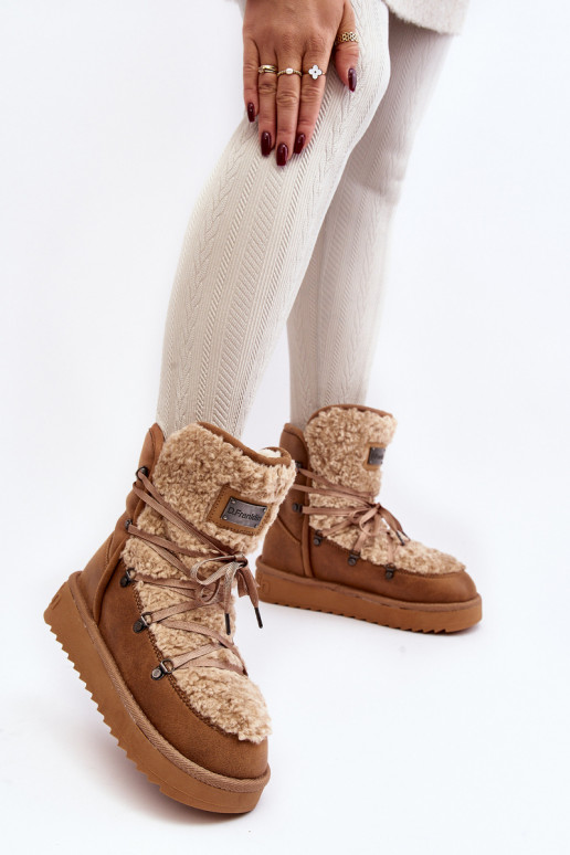 ENodoodporne Botas de nieve con una plataforma Vegano D.Franklin DFSH370004 color marrón