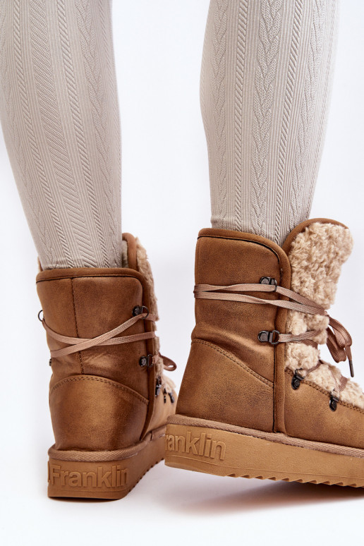 ENodoodporne Botas de nieve con una plataforma Vegano D.Franklin DFSH370004 color marrón