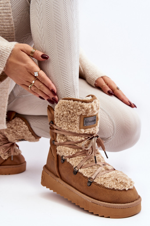 ENodoodporne Botas de nieve con una plataforma Vegano D.Franklin DFSH370004 color marrón