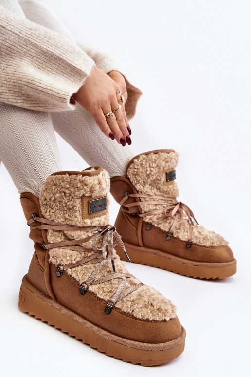 ENodoodporne Botas de nieve con una plataforma Vegano D.Franklin DFSH370004 color marrón