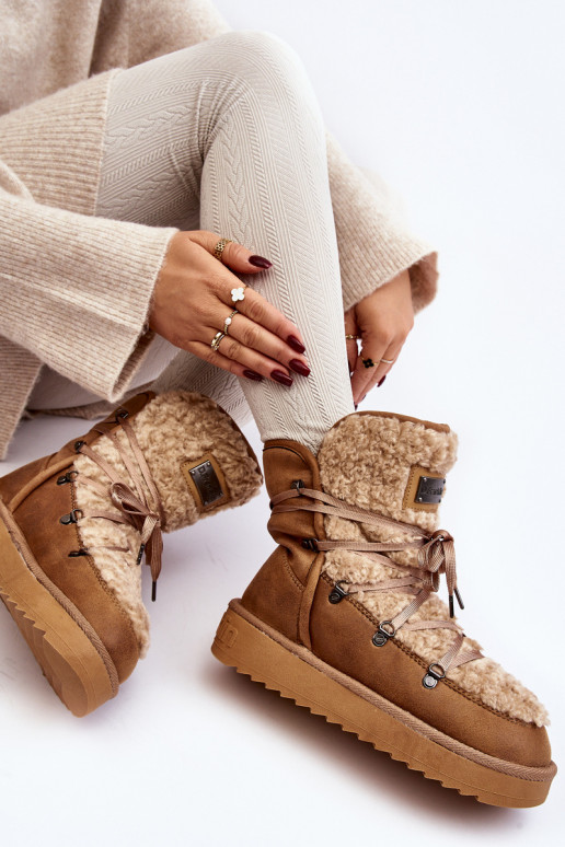 ENodoodporne Botas de nieve con una plataforma Vegano D.Franklin DFSH370004 color marrón